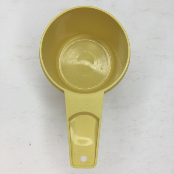 Vintage Tupperware Yellow Nesting Measuring Cups Set Kitchenware Baking Cooking - Picture 8 of 11